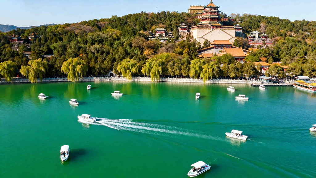 昆明湖水景航拍