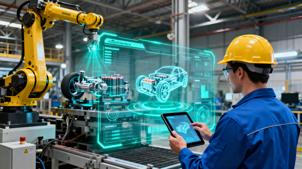 工业机器人智能制造厂自动化工业4.0智能工厂机器人作业汽车制造