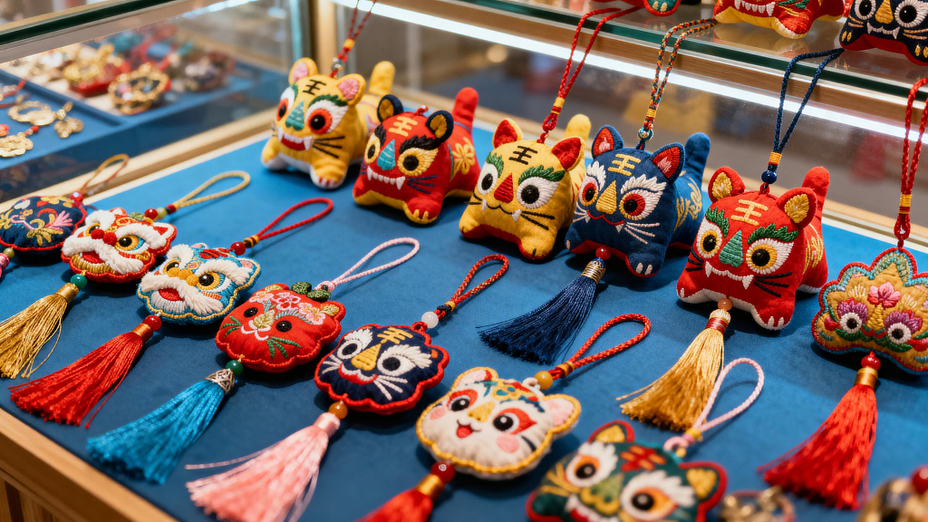 布老虎民俗手工艺品非遗手作传统布艺生肖虎挂件虎年饰品刺绣挂件