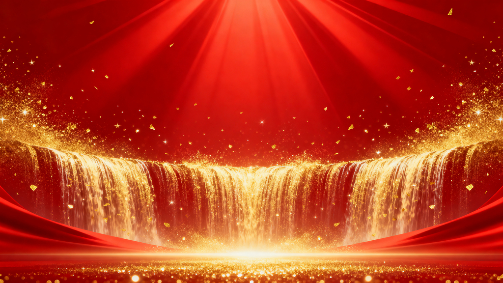 红色背景金色光效