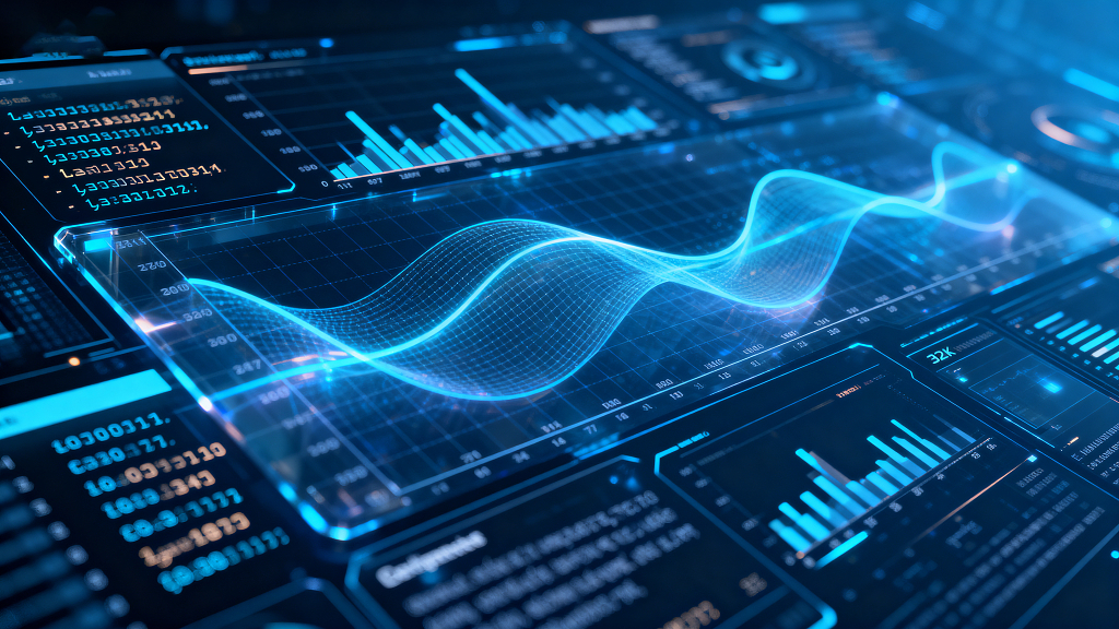 科技感满溢蓝色系数据可视化与未来科技界面数据可视化科技感
