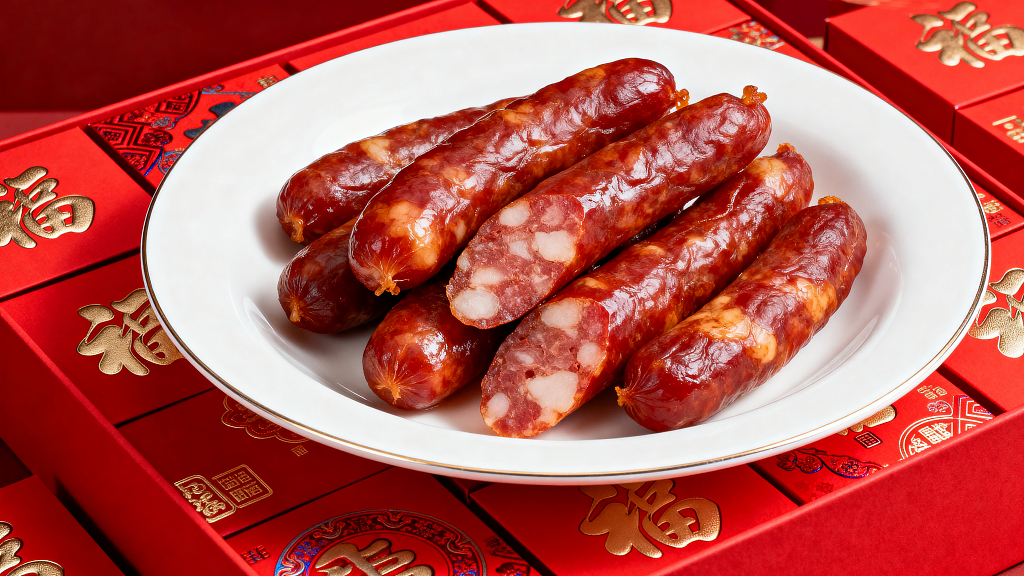 一盘美味的红肠美食美味