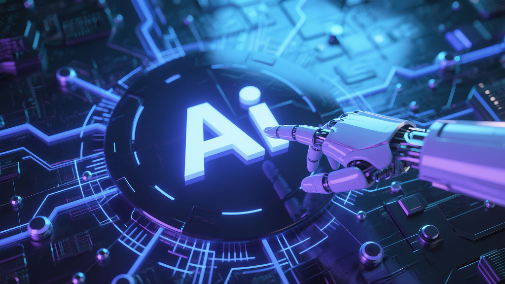 科技感十足机械手臂触控AI