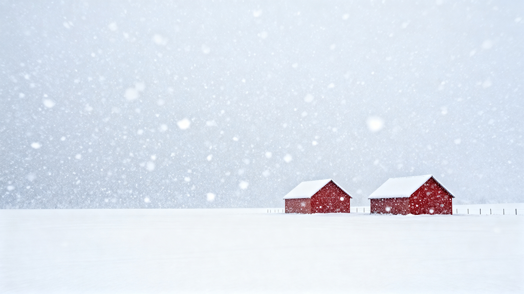 雪景雪天红房子乡村田园雪景摄影乡村雪景冬日乡村雪地红房