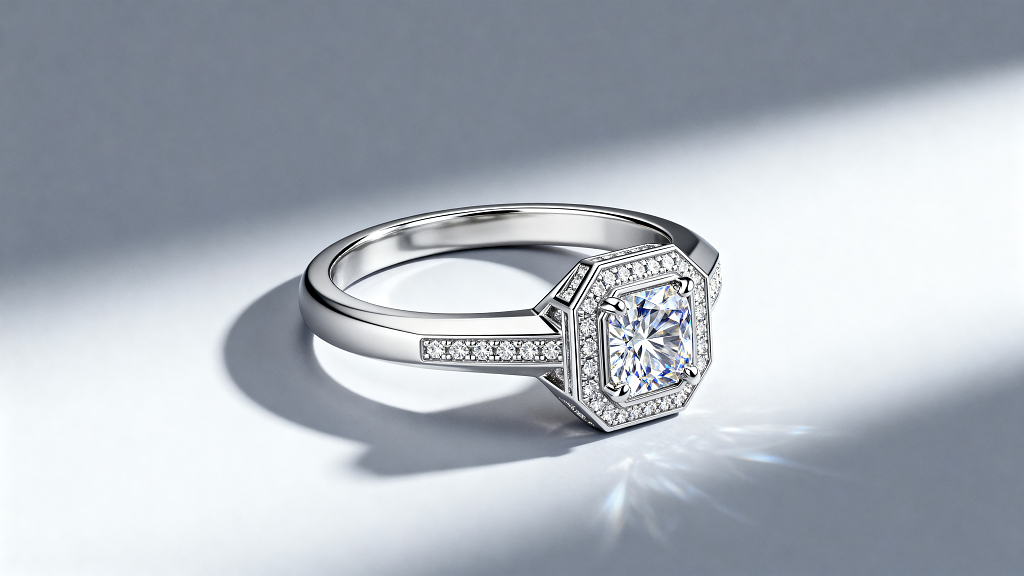 铂金方钻戒指铂金戒指珠宝摄影首饰设计素材平面设计珠宝海报