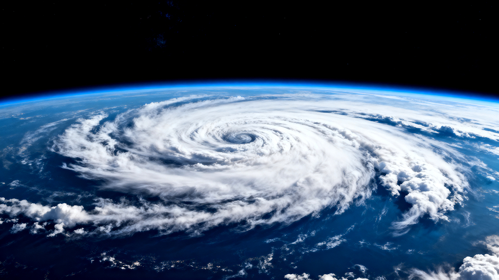 太空视角的地球飓风自然灾害气象风暴自然景观气象灾害宇宙