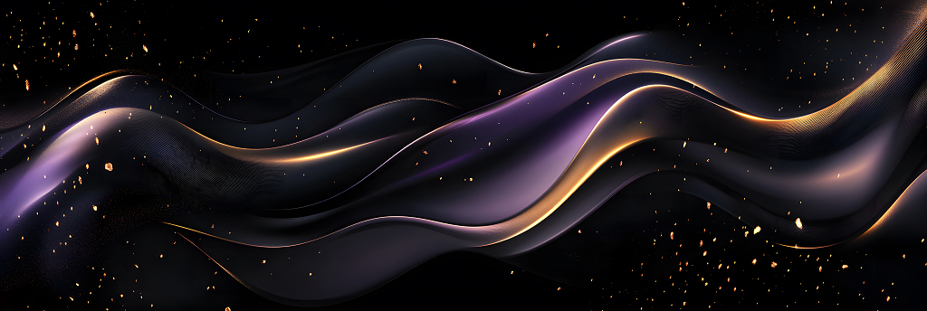 紫色光带与金色粒子流动