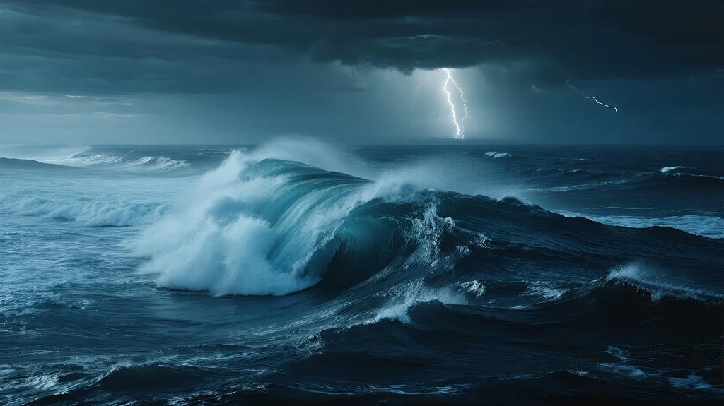 迎接2026年挑战的雷电与风暴海浪力量