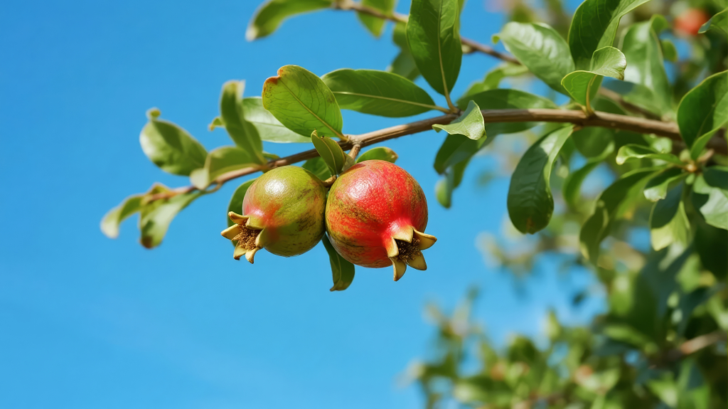 中秋国庆节硕果累累的石榴树寓意丰收