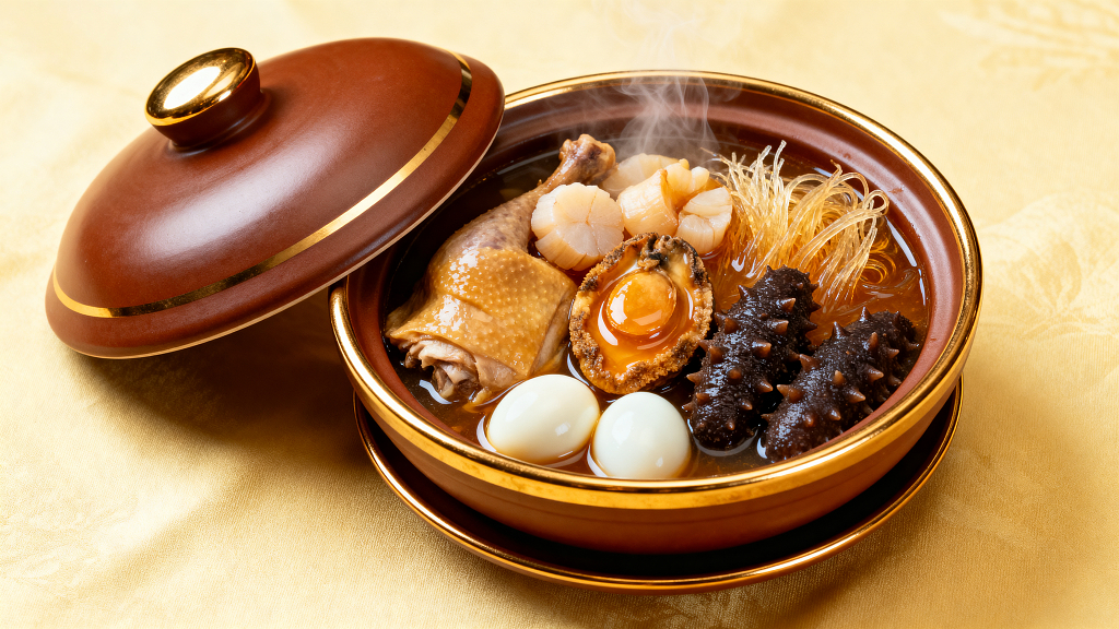 佛跳墙金色镶边紫砂炖盅