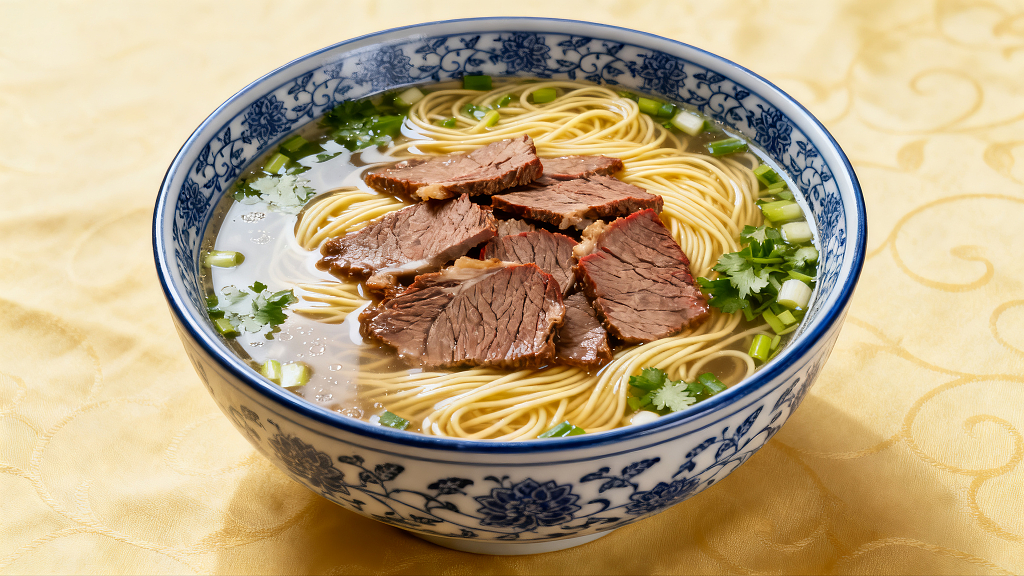 兰州拉面浅黄色桌布