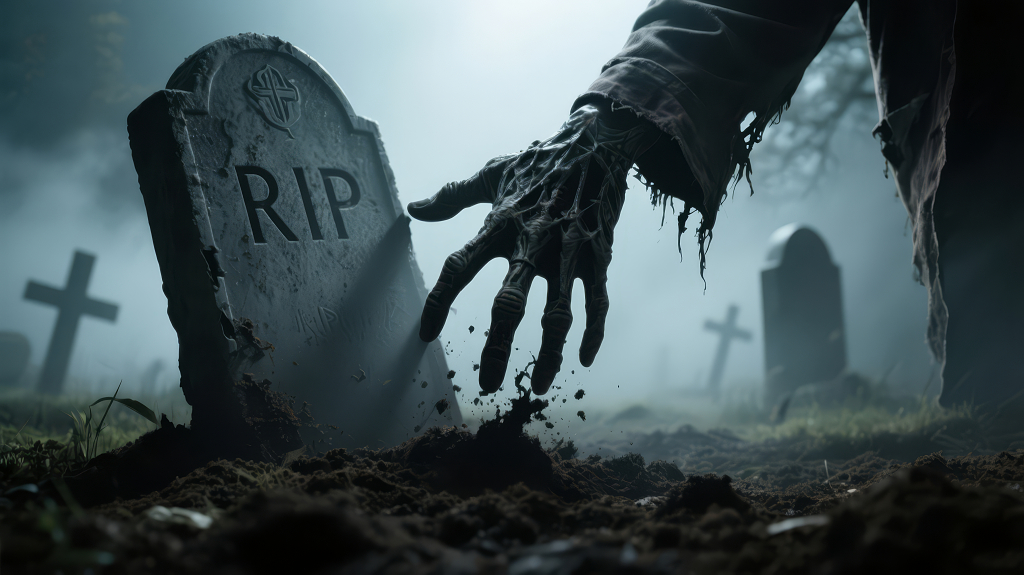 万圣节僵尸墓地破土惊悚恐怖背景