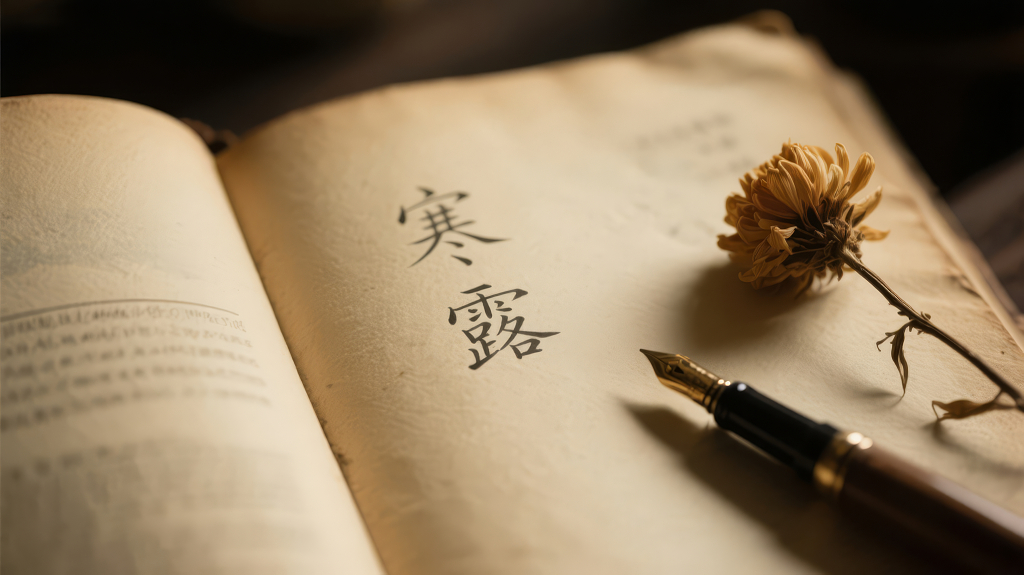 寒露节气古籍菊花怀旧文艺背景图