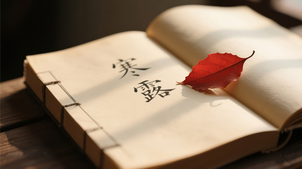 寒露节气古籍红叶宁静唯美背景图