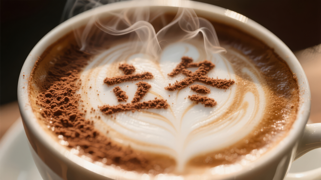 立冬节气咖啡拉花的温暖惬意背景