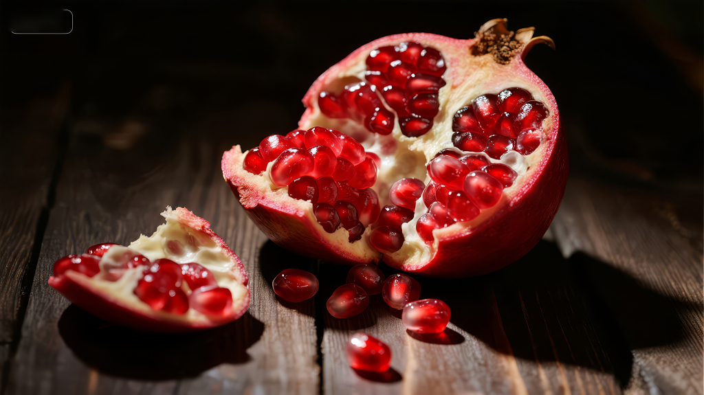 秋冬健康水果红石榴暗调特写背景