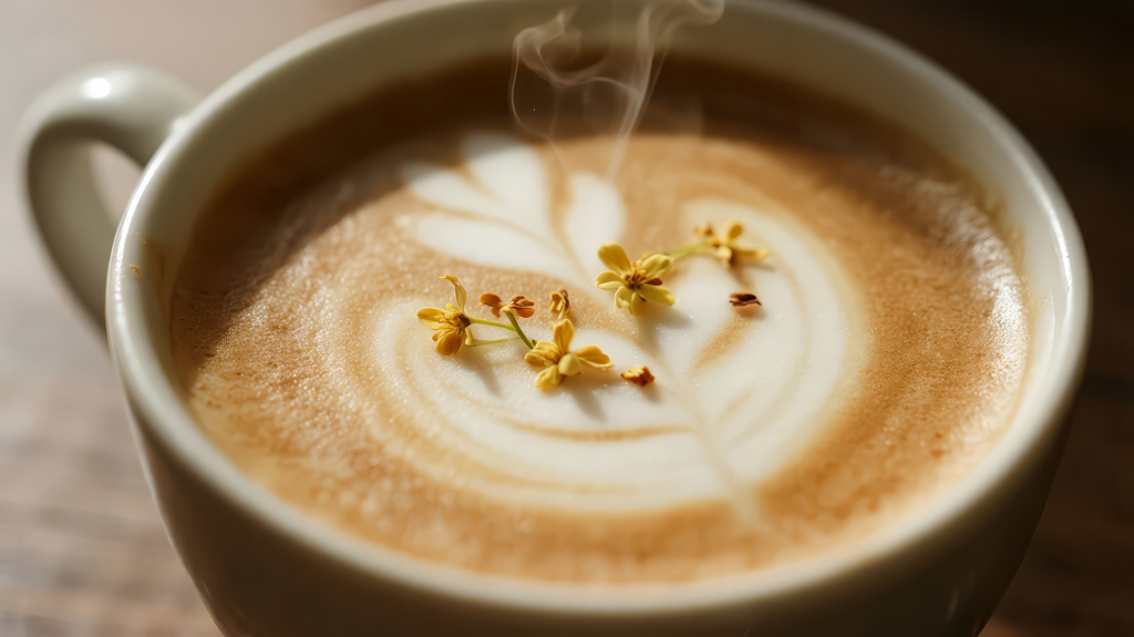 秋冬季桂花拿铁的温馨治愈慢生活