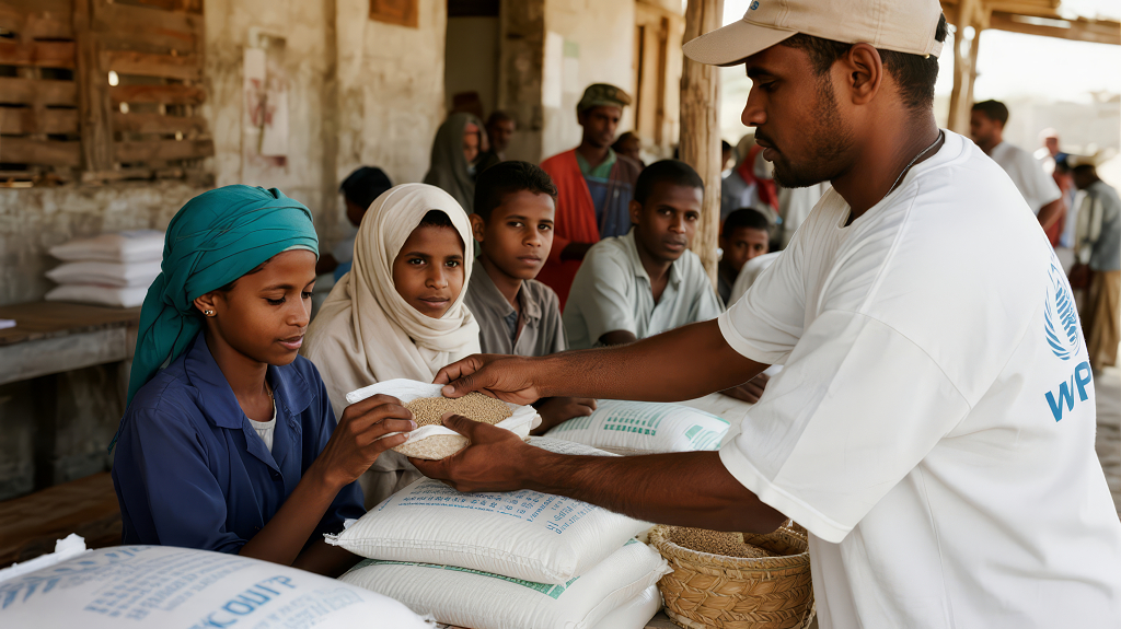 世界粮食日援助难民的希望公益背景