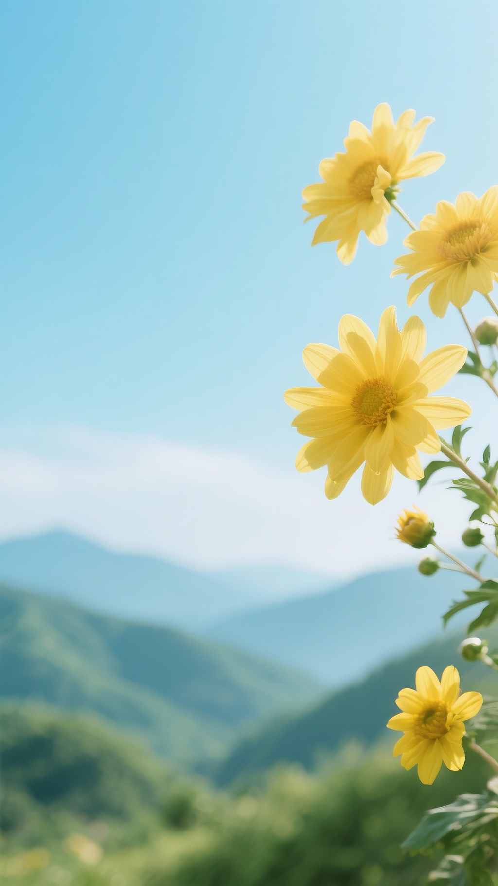 清新户外场景黄色菊花重阳节