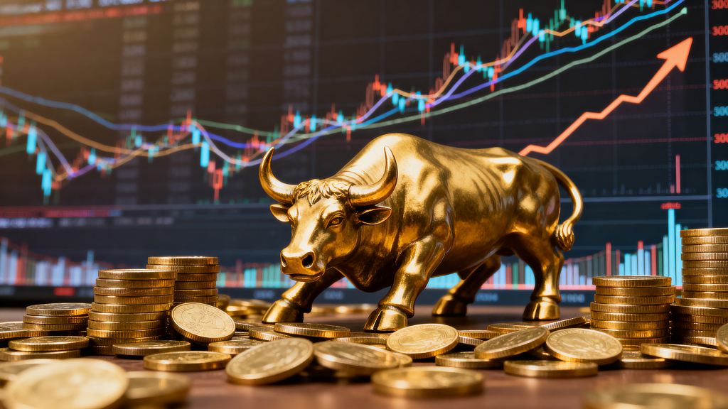 金融牛市财富场景牛市金牛股票行情走势图数据分析金融市场