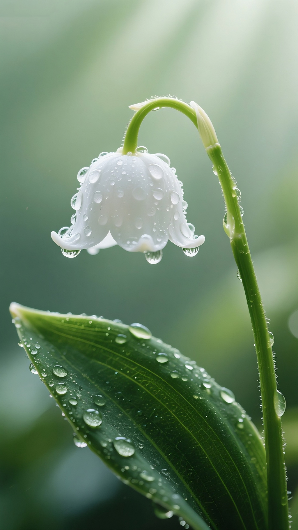 微距摄影铃兰白色铃兰