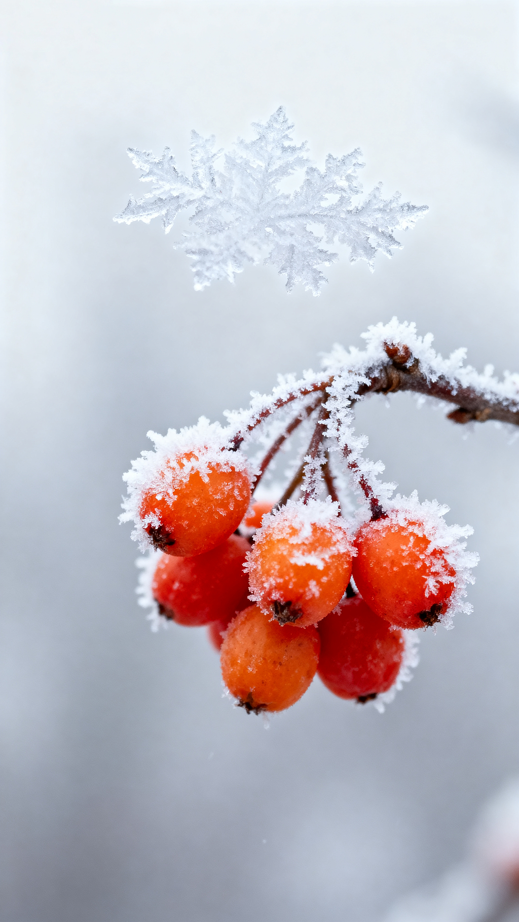 冬天雪后的果实雪景冬天