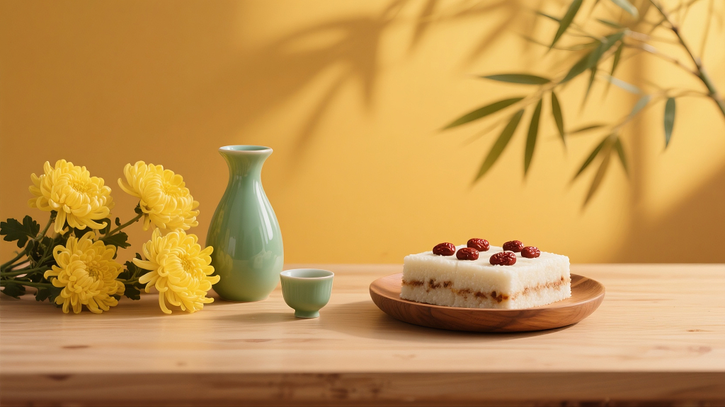 菊花酒重阳节PPT底图重阳节海报背景图