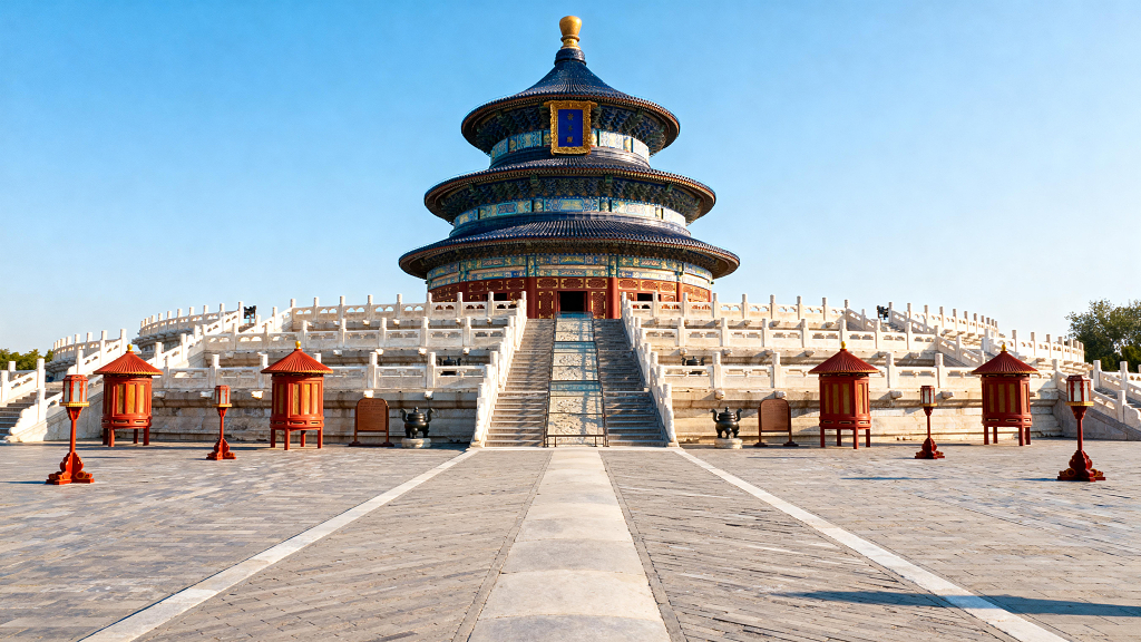 北京天坛祈年殿古建筑风光摄影素材