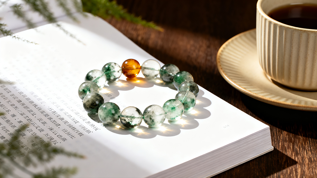 一串美丽的水晶手串首饰美学美学摄影