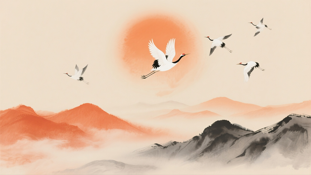 PPT底图中国风水墨暖米色