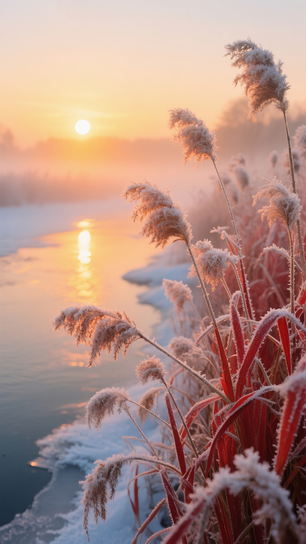 手机壁纸芦苇二十四节气底图霜降