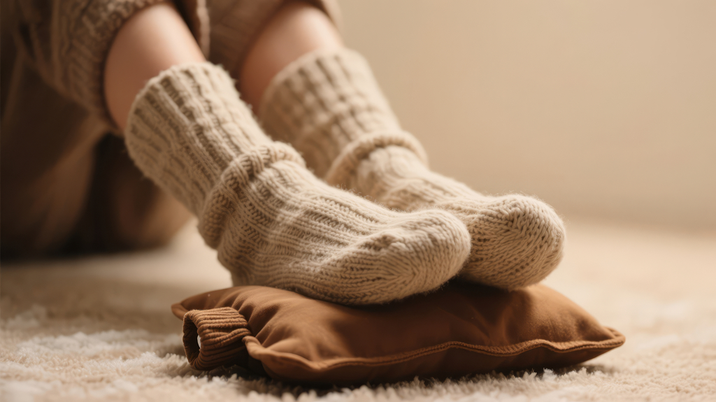 立冬养生热水袋暖脚温暖治愈背景