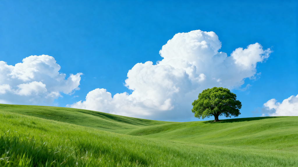 电脑壁纸护眼壁纸蓝天白云青草地