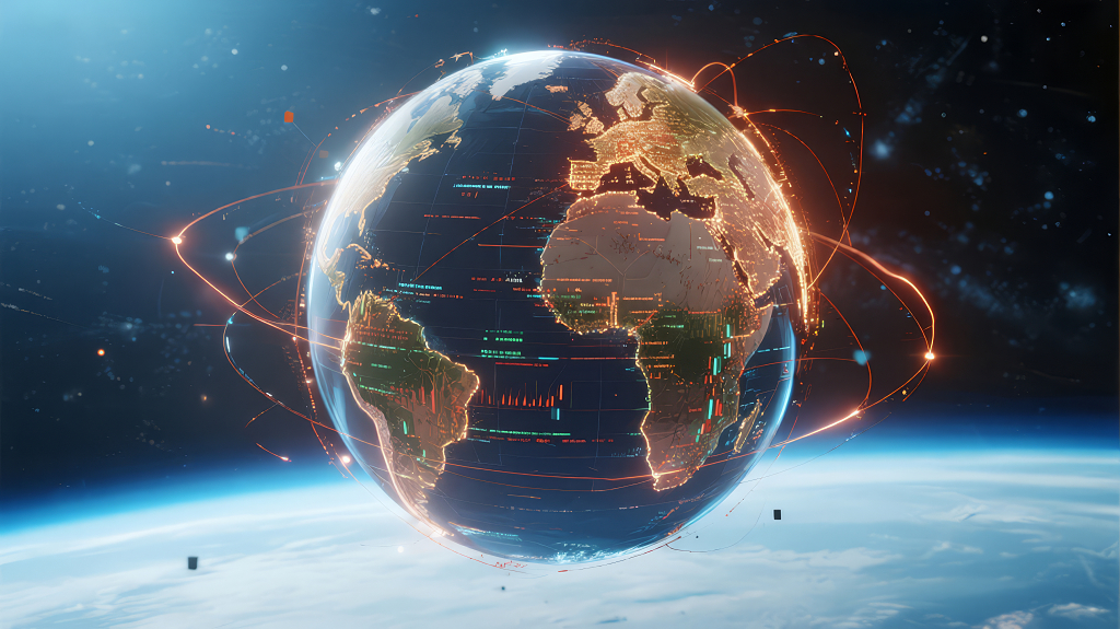 全球化大数据地球的科技感未来背景