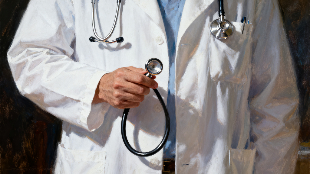 医生白大褂听诊器