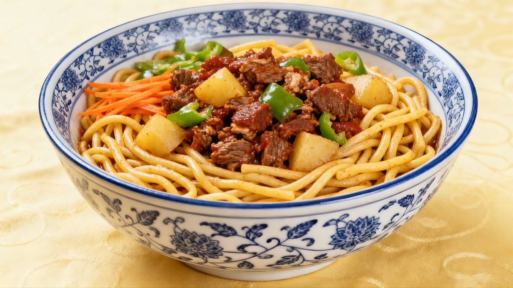 一碗美味的牛肉面打卤面