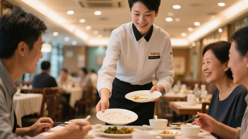 餐厅光盘行动的文明用餐节约背景
