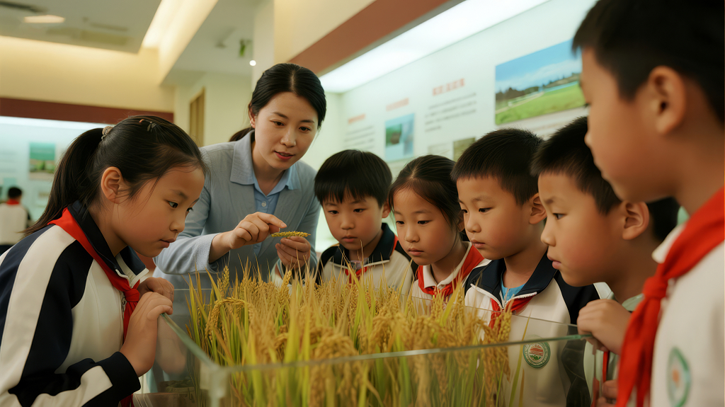 教师节小学生农业科普教育温馨场景
