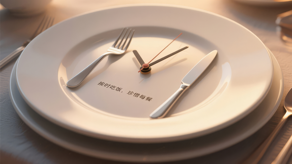 珍惜粮食按时吃饭的创意公益背景