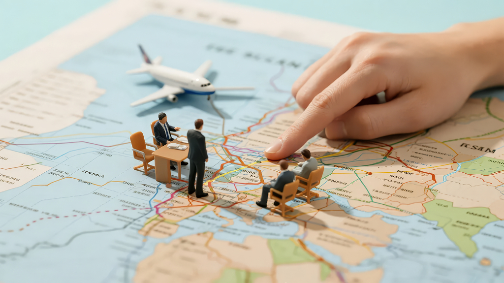 在世界上规划未来旅游路线的创意概念