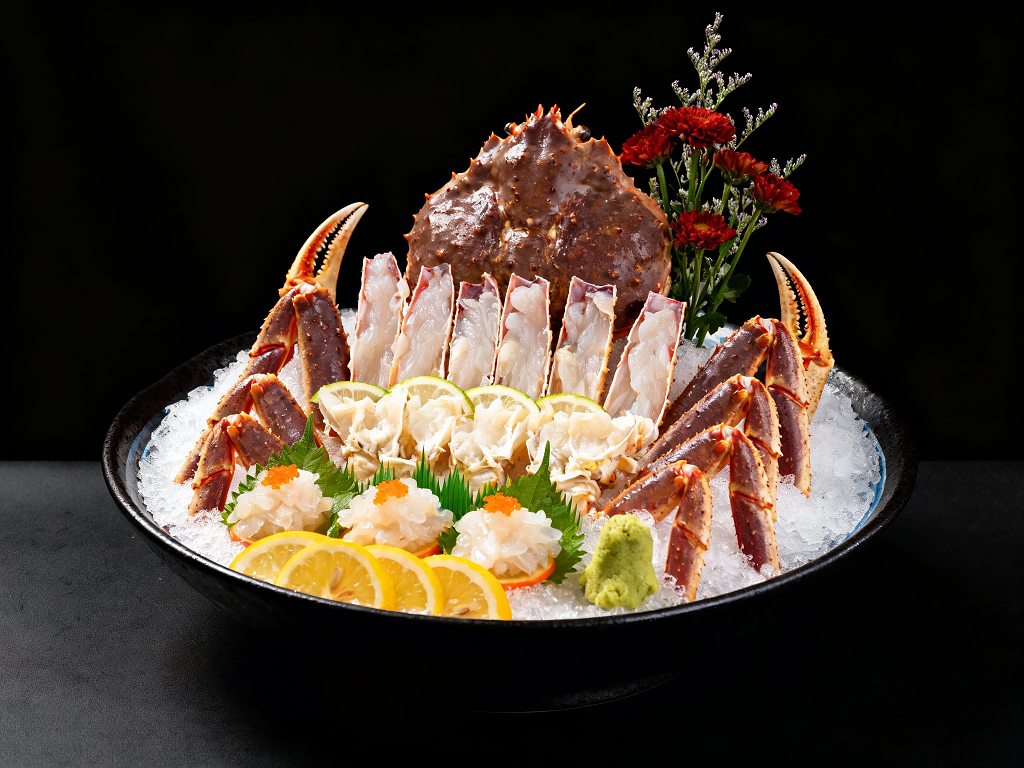 海蟹刺身蟹肉刺身图片