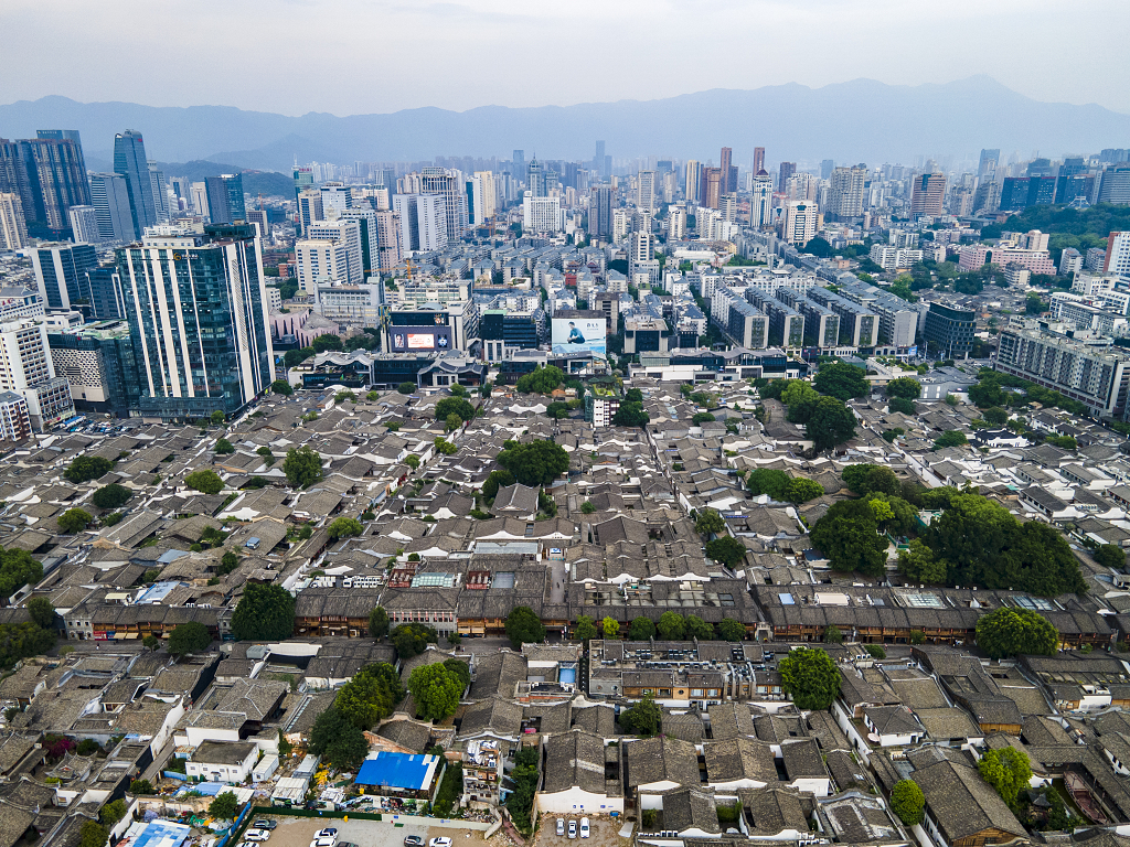 福建福州三坊七巷5A景区航拍图