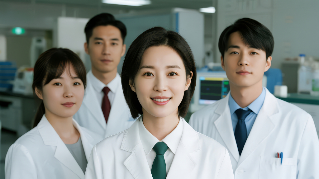 医疗科研团队实验室自信专业形象照