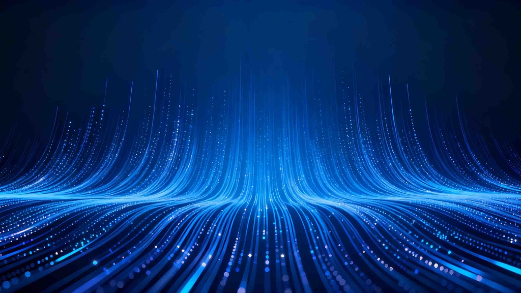 未来科技背景板蓝色光轨粒子