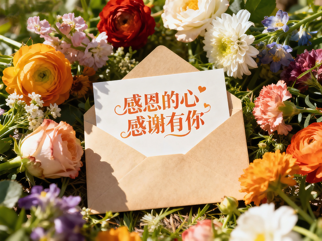 感恩节感谢信节日鲜花温馨