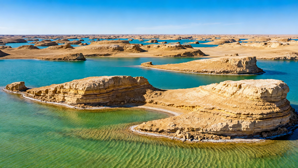 青海乌素特水上雅丹