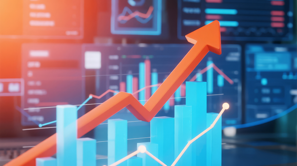 商业金融数据图表增长箭头科技背景