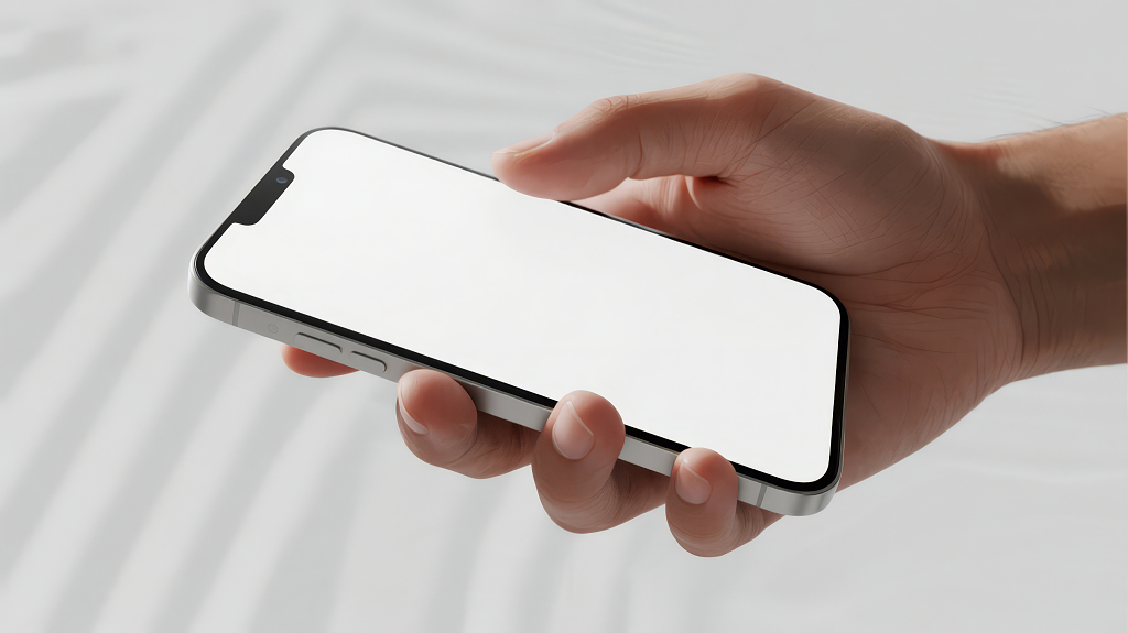 手持智能手机空白屏幕产品展示样机