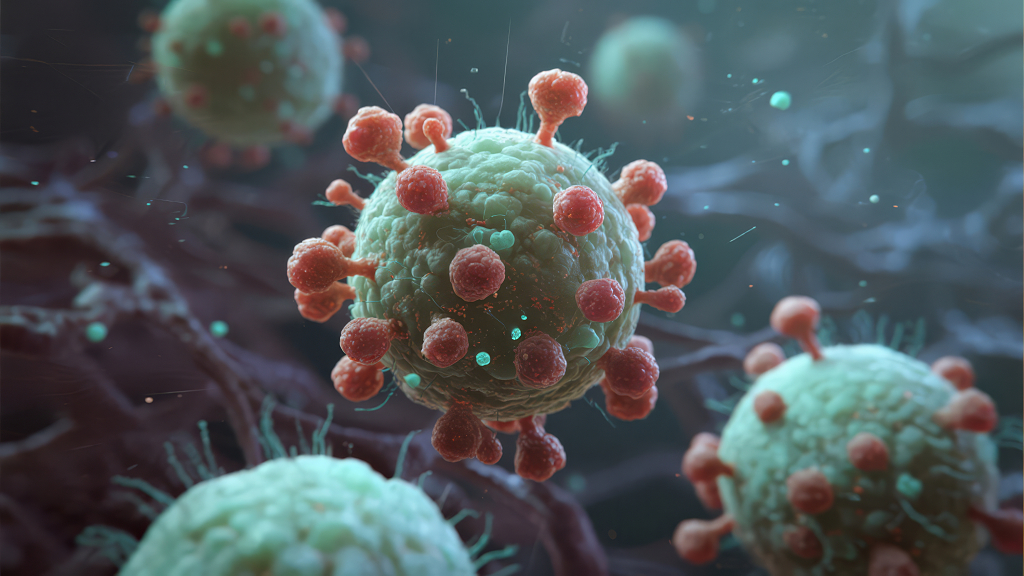 医疗科研病毒细胞危机概念科技背景图