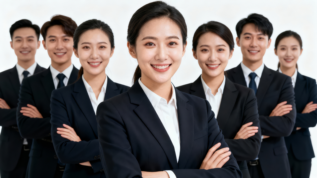商务精英团队自信微笑专业形象照
